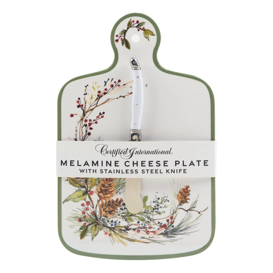 Winter Forest | Melamine Cheese Plate + Stainless Steel Knife