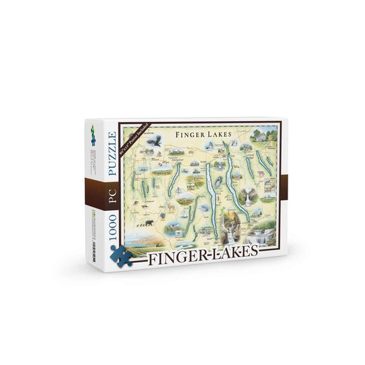 1000PC Puzzle | Finger Lakes, NY Map