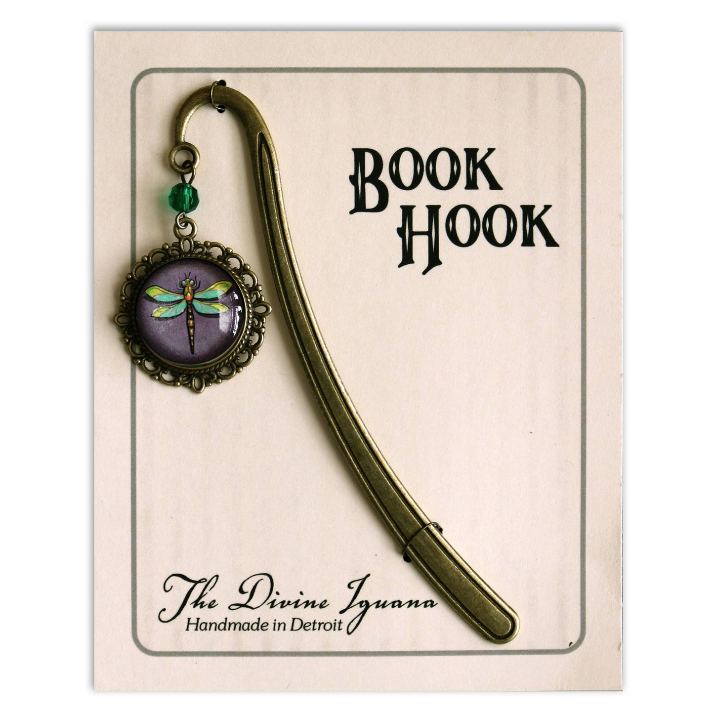 Purple Dragonfly | Glass Cabochon Bookmark