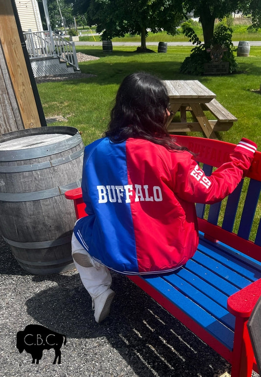 Two Tone Varsity Bomber Jacket | Buffalo Bills