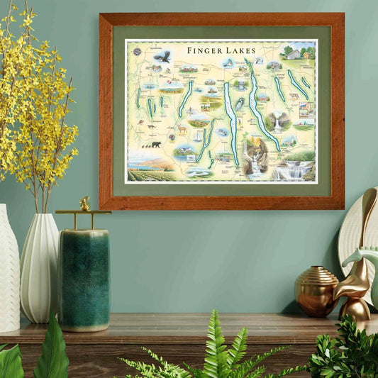 Hand-Drawn Map | Finger Lakes, NY