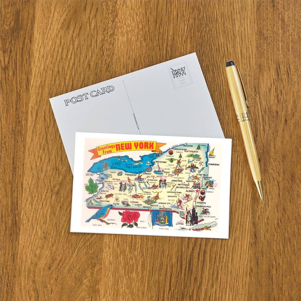 Postcard | Greetings From New York Map