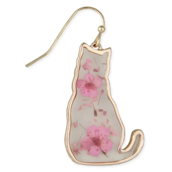 Feline Friend | Dried Flower Earrings