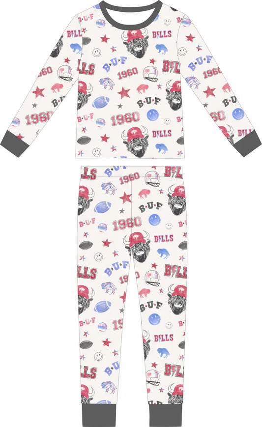 Vintage Football Bamboo Toddler 2PC Set | Buffalo Bills (NEW ARRIVAL)