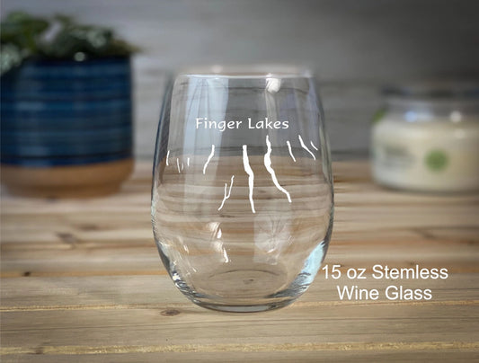 Stemless Wine Glass 15oz | Finger Lakes, NY