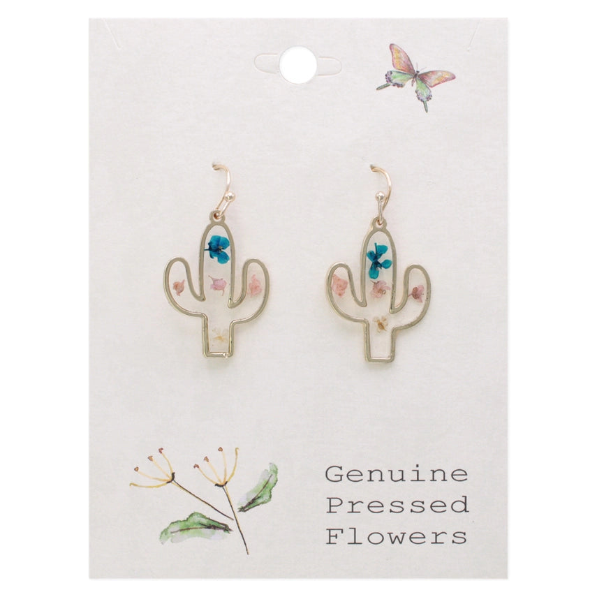 Southwest Vintage Cactus | Dried Flower Earrings