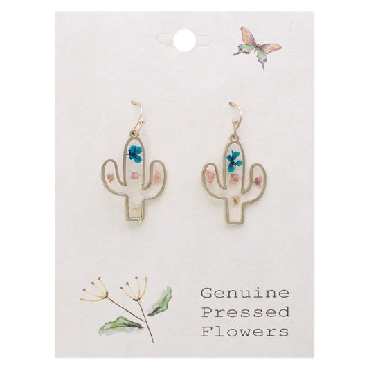 Southwest Vintage Cactus | Dried Flower Earrings