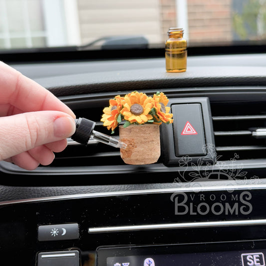 Sunflower Car Vent Clip Diffuser | Vroom Blooms