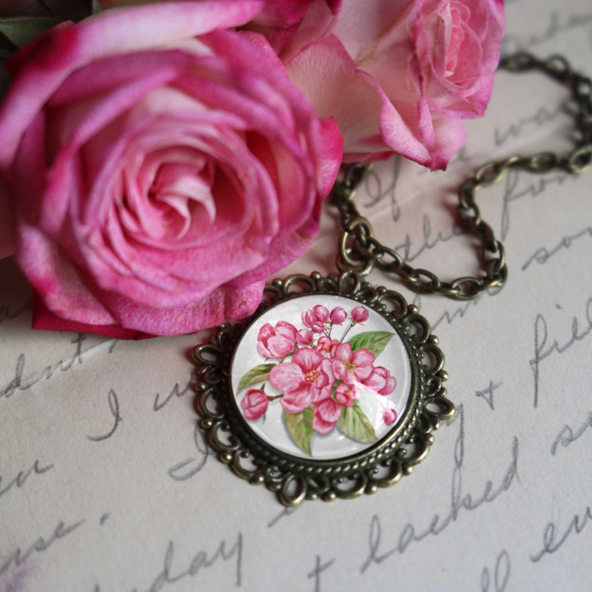 Cherry Blossoms Spring and Easter Pedant Necklace