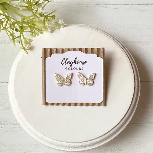 Taylor Swift Inspired Pearl Butterfly | Clay Earrings