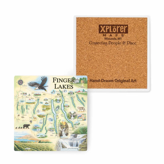 Ceramic Coaster | Finger Lakes, NY Map (RESTOCK)