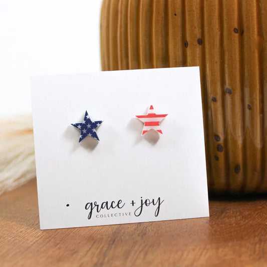 US Flag Star | Acrylic Earrings