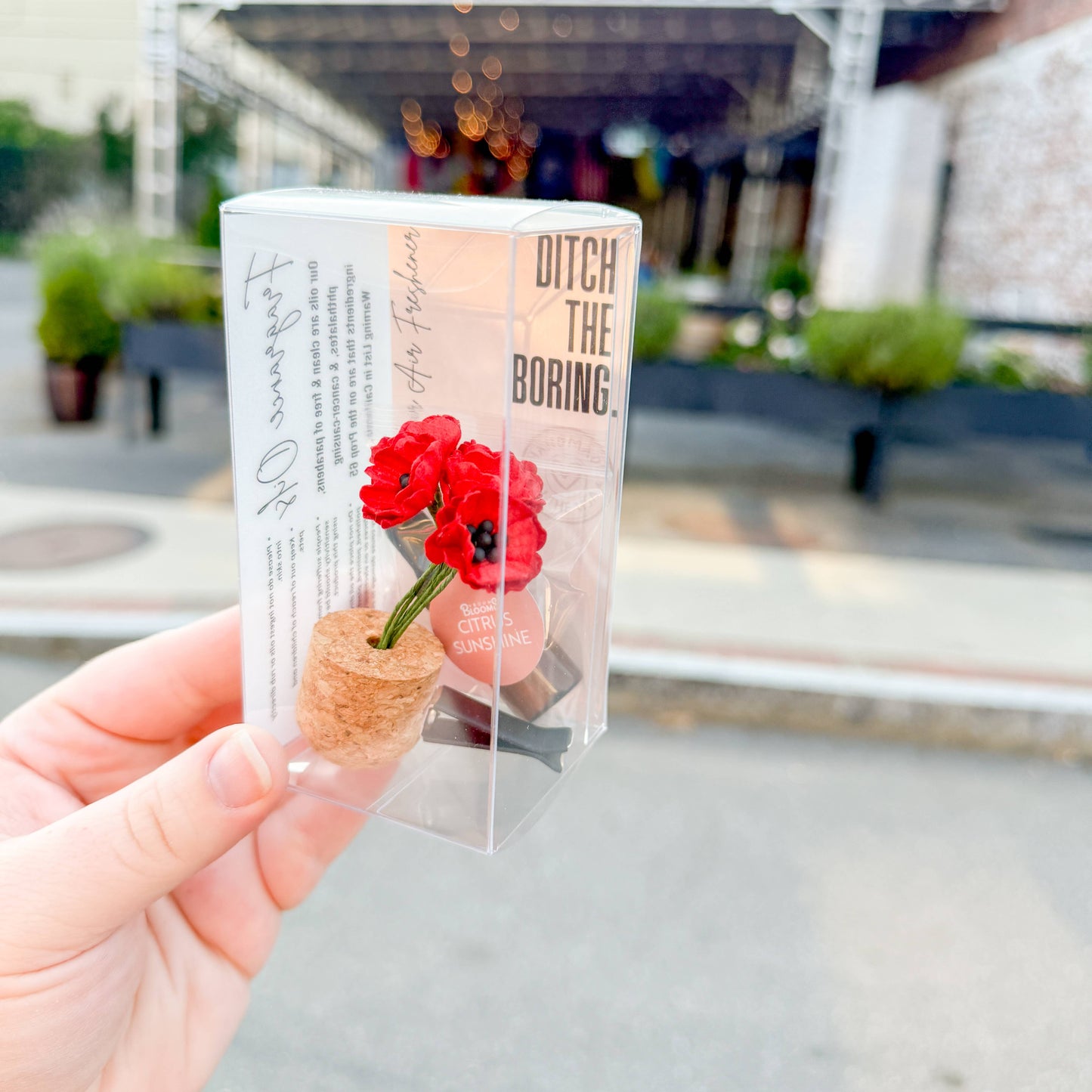 Red Poppies Car Vent Clip Diffuser | Vroom Blooms