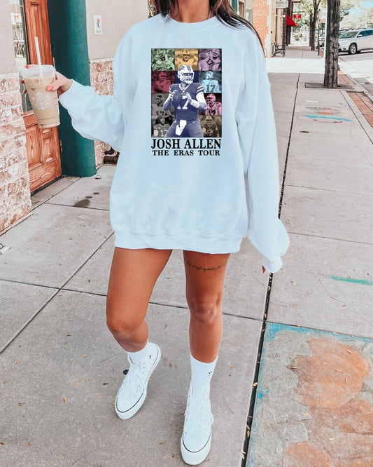 Josh Allen Eras Tour Grey Sweatshirt | Buffalo Bills