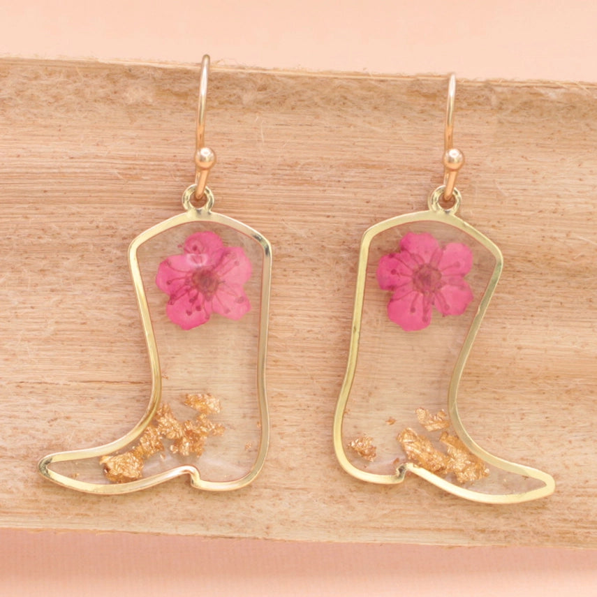 Botanical Cowboy Boots | Dried Flower Earrings