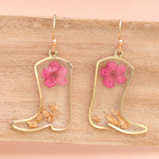 Botanical Cowboy Boots | Dried Flower Earrings
