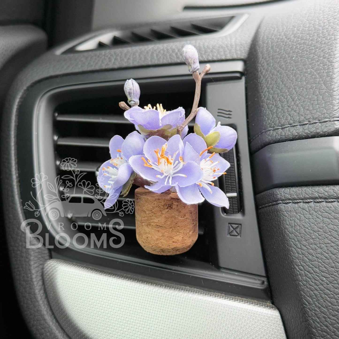 Purple Cherry Blossom Car Vent Clip Diffuser | Vroom Blooms