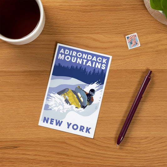 Snowmobile, Adirondack Mountains, NY - Premium Postcards