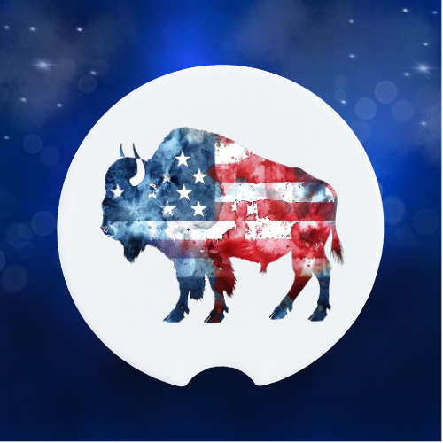 Buffalo Americana Flag | Ceramic Car Coaster