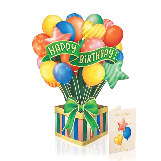 Classic Birthday Balloons | Pop-Up Greeting Card (NEW ARRIVAL)