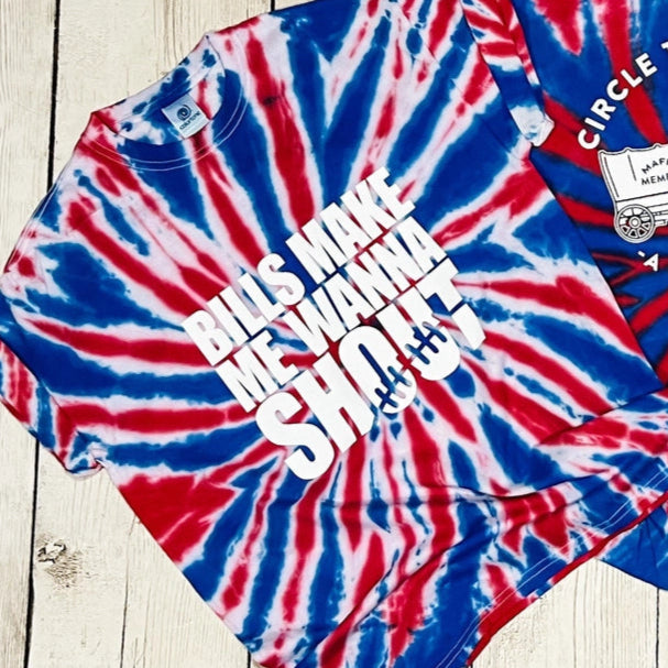 Bills Shout Youth Tie-Dye Shirt | Buffalo Bills (NEW ARRIVAL)