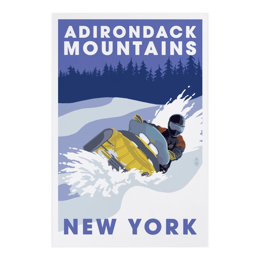Snowmobile, Adirondack Mountains, NY - Premium Postcards