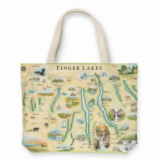 Canvas Tote Bag | Finger Lakes, NY Map