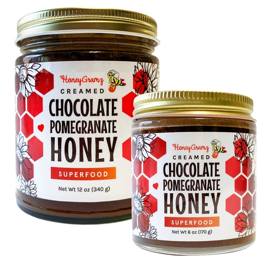 Chocolate Pomegranate Creamed Honey
