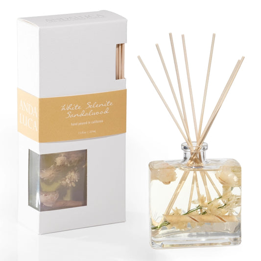 White Selenite & Sandalwood | Botanical Reed Diffuser