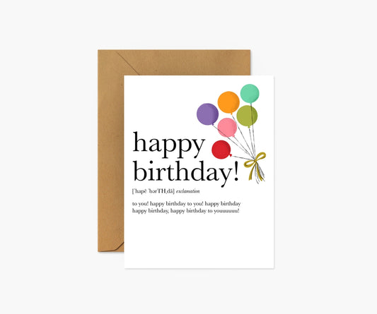 Happy Birthday Definition Illustrated | Birthday Card