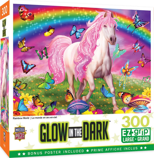 Glow In The Dark Rainbow World 300PC Puzzle