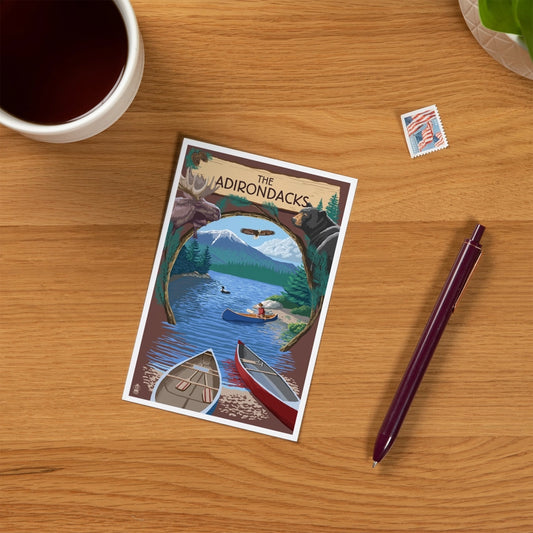 Canoe Scene, The Adirondacks, NY - Premium Postcards