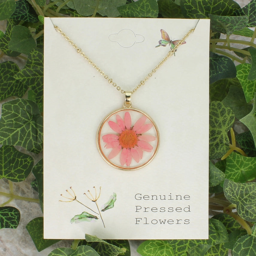 Pink Chrysanthemum | Dried Flower Necklace