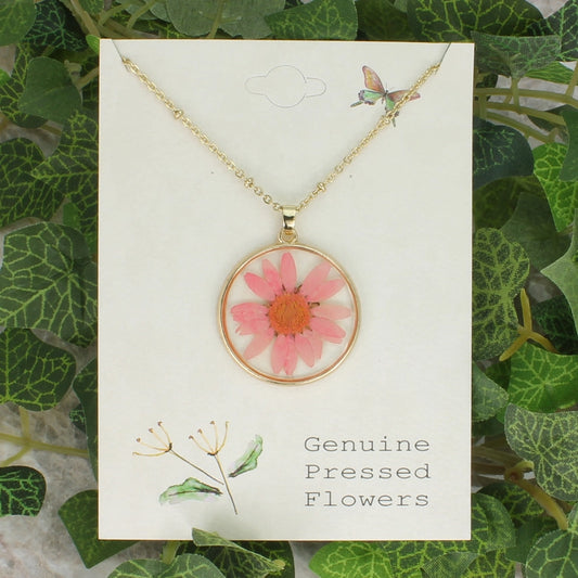 Pink Chrysanthemum | Dried Flower Necklace