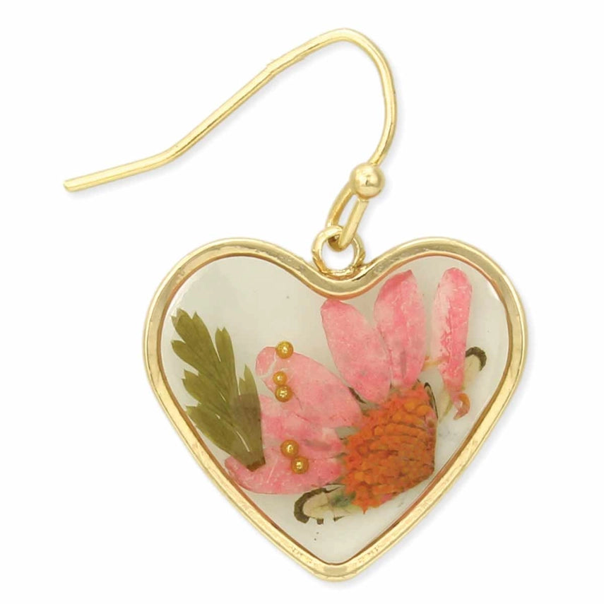 Cottage Flower Heart | Dried Flower Earrings