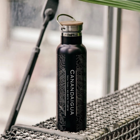 Water Bottle W/ Bamboo Lid - Canandaigua, NY Map
