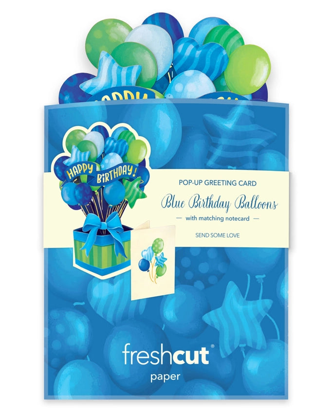 Mini Blue Birthday Balloons | Pop-Up Greeting Card (NEW ARRIVAL)