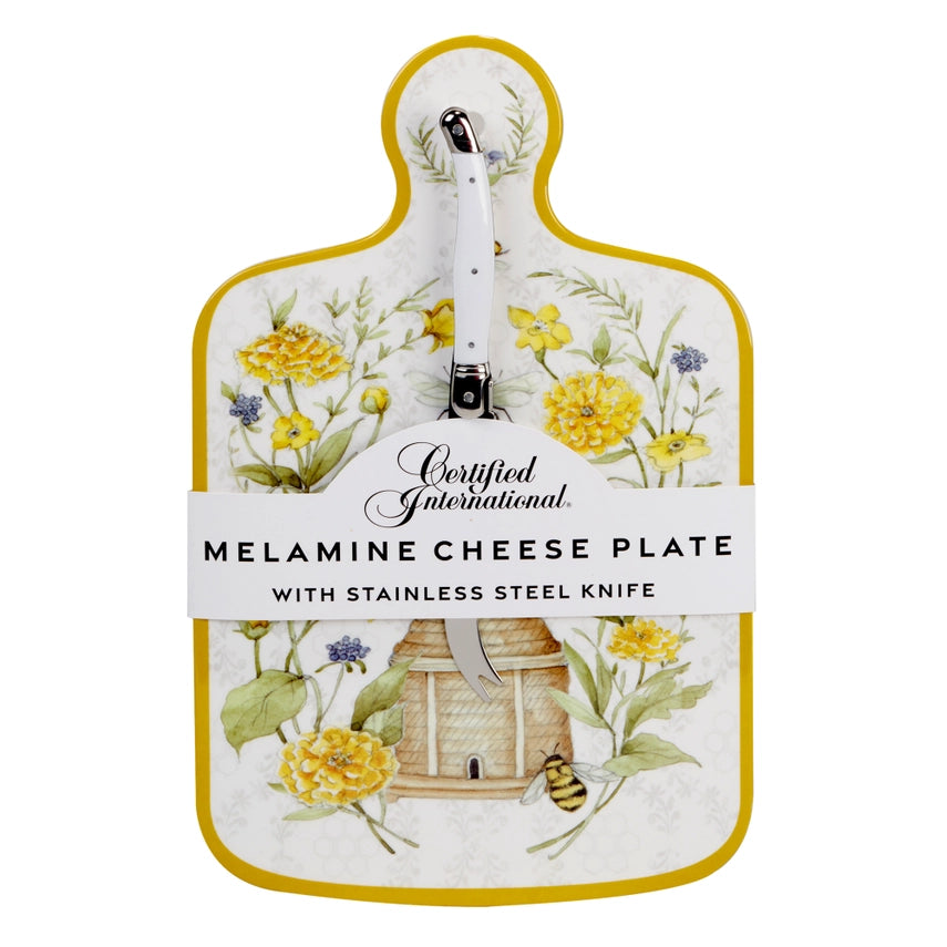 Bee Sweet | Melamine Cheese Plate + Stainless Steel Knife