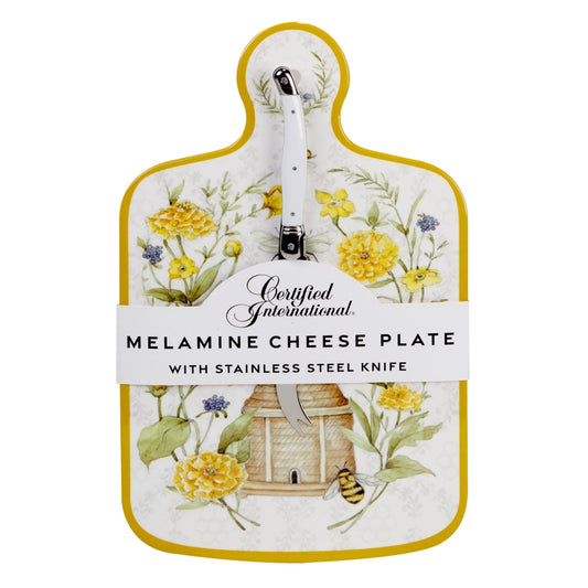 Bee Sweet | Melamine Cheese Plate + Stainless Steel Knife