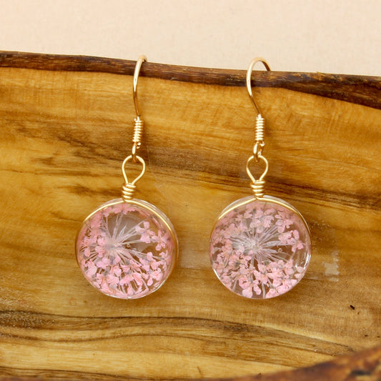 Pink Baby's Breath | Dried Flower Earrings