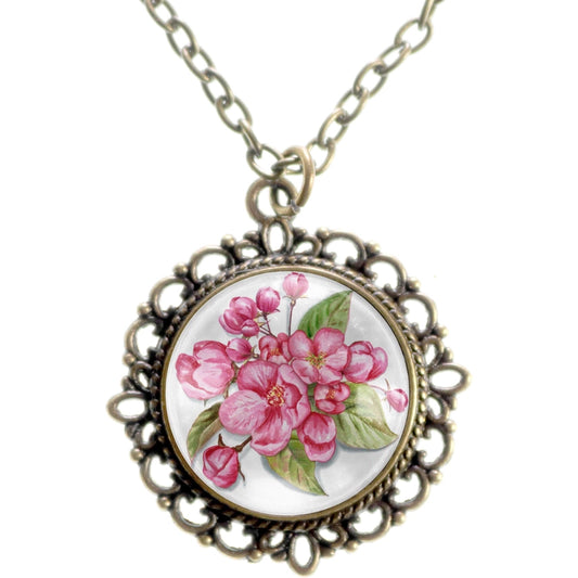 Cherry Blossoms Spring and Easter Pedant Necklace