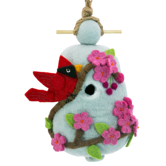 Cherry Cardinal | Felt Birdhouse