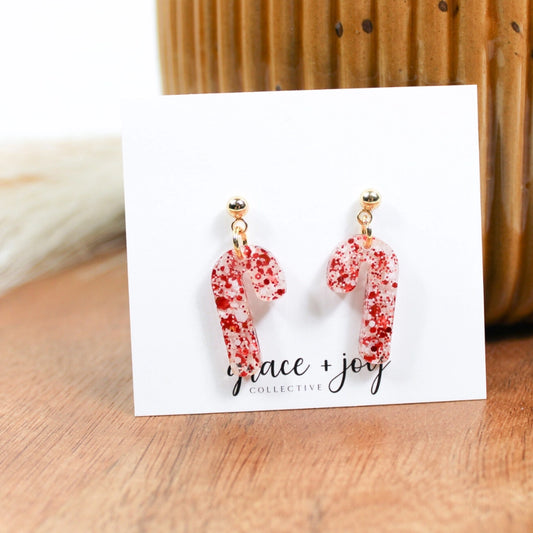 Candy Cane | Acrylic Earrings