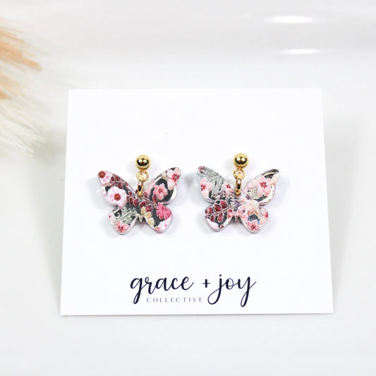 Floral Butterfly | Acrylic Earrings