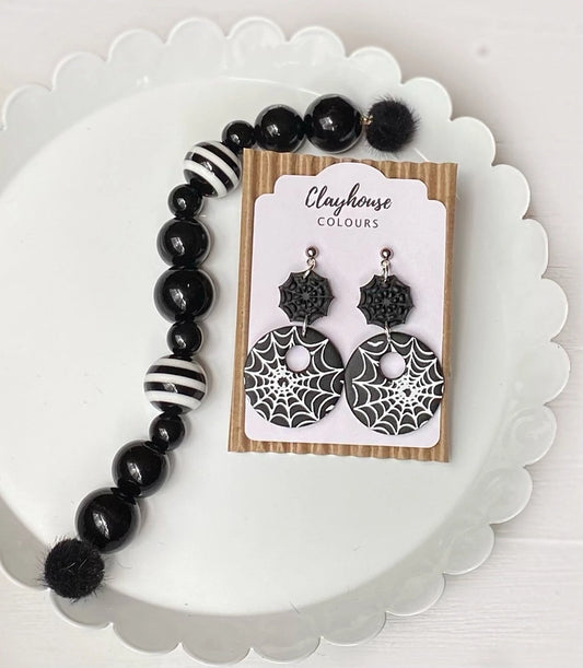 Spiderweb | Clay Earrings