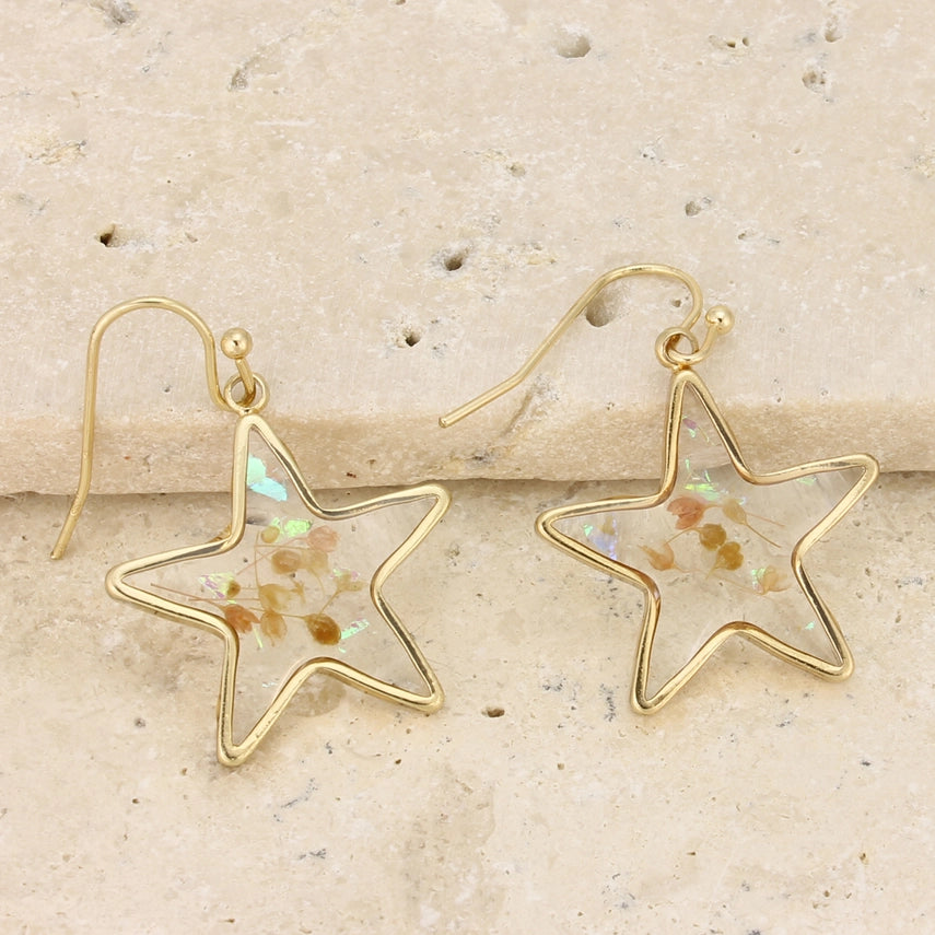 Flower Star | Dried Flower Earrings