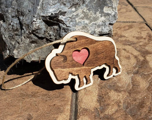 Heart Buffalo Wood Ornament | Buffalo Bills