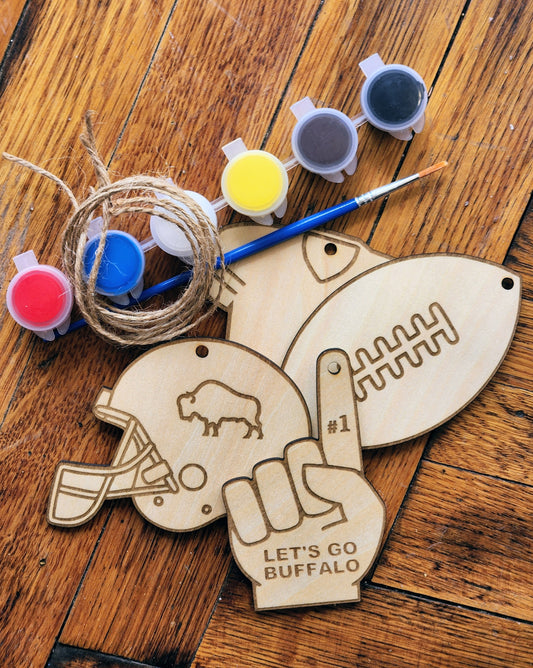 Football Wood Ornament Paint Kit | Buffalo Bills