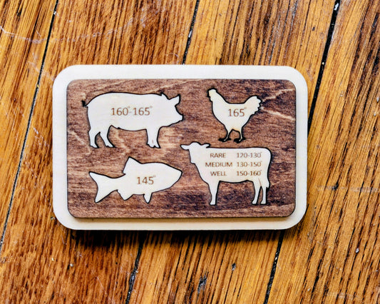 Cooking Temperature Wood Magnet